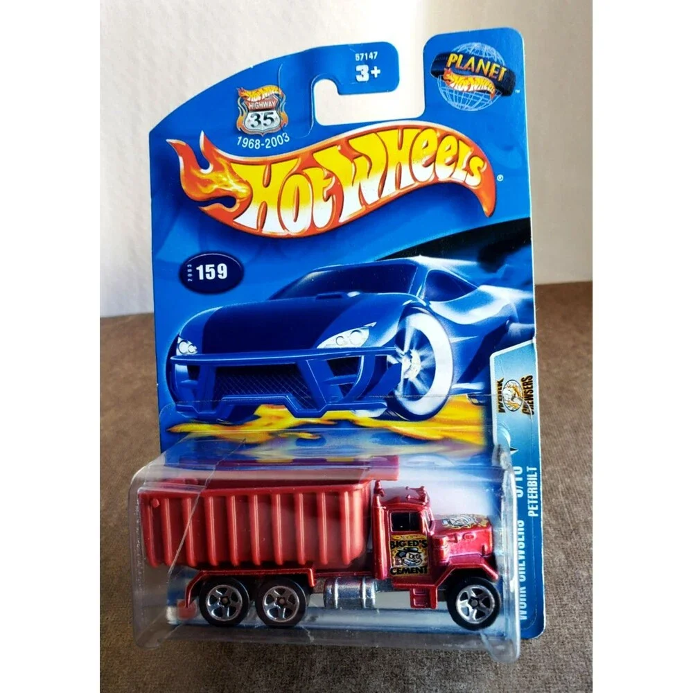 2003 Hot Wheels PETERBILT DUMP TRUCK Red #159 WORK CREWSERS 5/10 ZAMAC Big Ed's